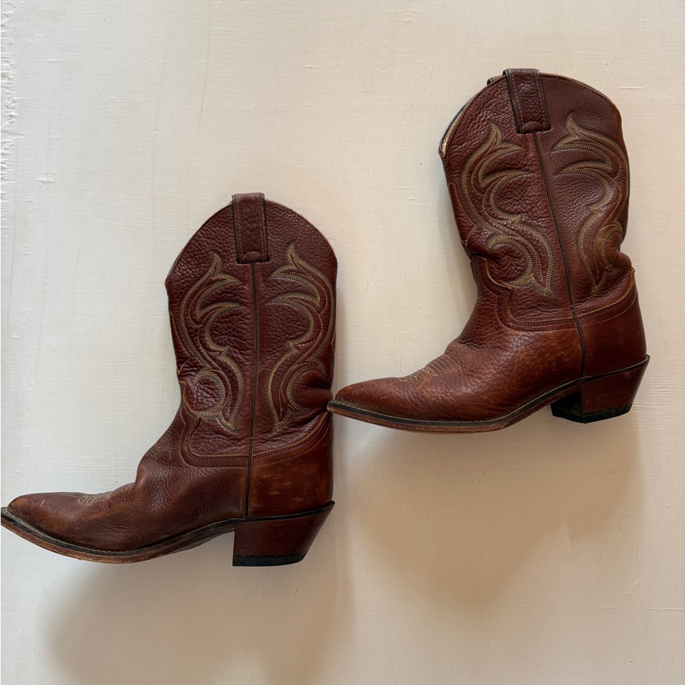 JUSTIN Oak Mallorca Women’s Brown Leather Western Dress Riding Boots Sz 6 C - Picture 2 of 6